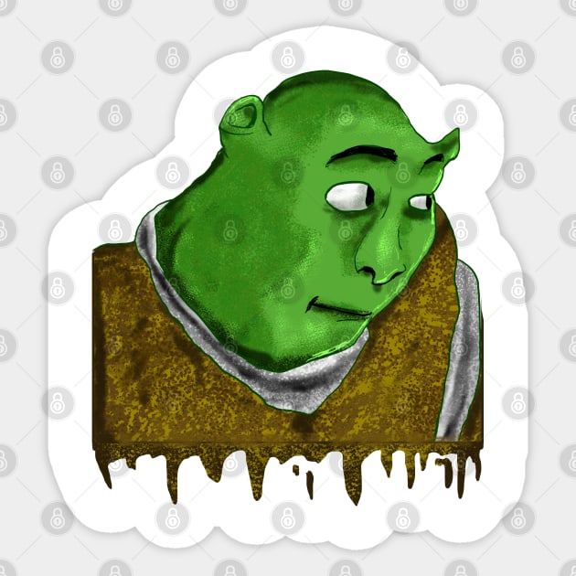 Shrek meme face Sticker by DeathAnarchy